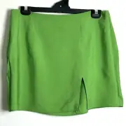Topshop green mini skirt sz 16 retro bright summer party Y2K cyberpunk 90s