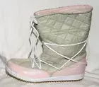 NEW Vintage Tommy Girl Winter Snow Boots Darcia Gray pink 10 Flats faux fur line