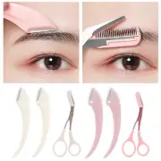 Comb Eyebrow Scissors Beauty Scissors Eyebrow Trimming Meniscus 3 Pieces ！ ~