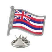 Hawaii Flag Silver Lapel Pin Badge