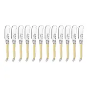 12pc Laguiole Silhouette 15.5cm Stainless Steel Pate Knife Set Cutlery Ivory