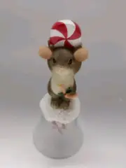 Charming Tails “Candy Cane Bell” Christmas Mouse Peppermint Fitz And Floyd W Box