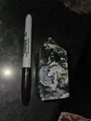 230g Natural Moss Agate Obelisk Quartz Tower