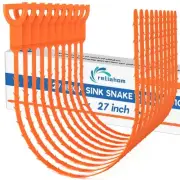 10 Pack 27 inch Long Drain Clog Remover, Drain Snake Clog Remover Tool Cleane...
