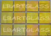 12 PIECES 1/2"x 1/2" IRIDIZED SUNFLOWER UROBOROS GLASS SQUARES 90 COE