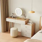 Elsmere Vanity Set with 3-Drawers Cabinet Illuminated Mirror and Stool/Dressing Table Set