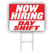 Now Hiring Day Shift Advertising Security Guard Full Time Coroplast Yard Sign