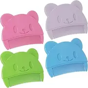 DEARMAMY 4Pcs Shampoo Brush Silicone Scalp Scrubber Bath Brush Gentle Cradle Cap Remover for Newborns Soft and Safe Design