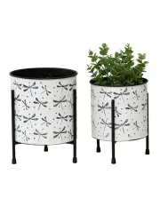 [Willow & Silk] Nested Hanging Pot Planter Baskets Set of 2 in Multi