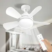 Socket Fan Light with E27 Base, LED Light Socket Fan, Ceiling Fan with Lights and Remote for Bathroom, Kitchen, Bedroom-3 Color Temperatures, 3 Fan Speeds,2000 lumens,50W