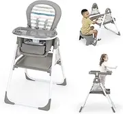 Ingenuity Proper Positioner Create Up Baby High Chair, 9 Modes of Use, Toddler Tower, Table and Chair, Foldable, Adjustable Footrest, 90 Degree Posture Aids Digestion, Ages 0-5 Years - Soulful Skies