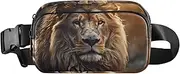 [XYMZR] Fanny Pack Lion Head Closeup Brown Hip Bag Belt Bag for Women Man Fashion Waist Pack Water-repellent Crossbody Bag for Halloween Costumes Running Hiking Jogging Travel Sport, Multi-colored, one