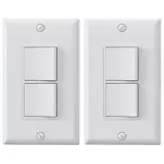 ELEGRP Decorator Double Rocker Light Switch, Two Single Pole Electrical Paddle,