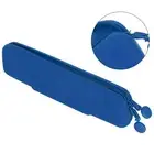Mini Pen Silicone Storage Bag Travel Pencil Zipper Pouch For Cosmetic Blue