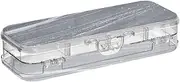 [Amooorous] Fake Glitter Marble Grain Gray Designed Clear Plastic Pencil Box Double Deck Penscases For School With Snap And Lid