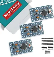 3-Pack Pro Mini Atmega328P 5V 16MHz Development Boards Compatible with Arduino IDE