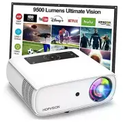 Native 1080P Projector Full HD, 9500Lux Movie Projector with 150000 Hours LED