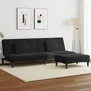 2-Seater Velvet Sofa Bed with Adjustable Backrest, Convertible Sleeper Couch for Living Room, Apartment, Guest Spaces