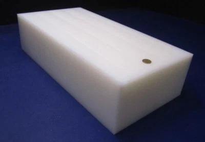 Tivar UHMW PE Natural White Sheet 6.0" Inch Thick x 12" x 24"