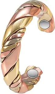 EnerCoppeX Copper Rings for Women for Arthritis and Joint, Adjustable Weave Magnetic Ring for Fingers Thumb, Elegant Magnetic Copper Rings for Men