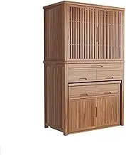 tuesShrine Altar Chinese Style Wealth Offering Black Walnut Table, with Hidden Cutout Door Buddha Cabinet Buddha Shelf