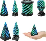 3D Printed Fidget Toys,3 Packs Impossible Cone Stuff Pyramid Passthrough Cool Spinners Sensory Stress Anxiety Relief Mini Vortex Thread Illusion Desktop Decor Souvenir Gifts Birthday Office