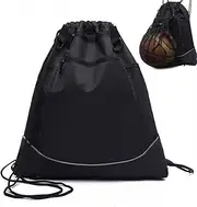 Sonicefit Large Drawstring Basketball Backpack Sports Gym Bag, Soccer Softball T-Ball Bag for Boys Girls, Beach Pool Swim Sackpack with Detachable Mesh Pockets for Volleyball Baseball Football
