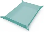 Ultra PRO - Vivid Magnetic Folding Dice Tray, Portable Compact Tabletop RPG Gaming Tool Accessory Durable Leatherette Foldable Dice Holder Mat - Light Blue