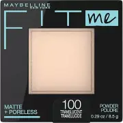 Maybelline Fit Me Matte + Poreless Pressed Face Powder Makeup # 100 Translucent