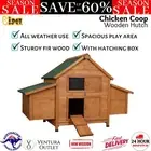i.Pet Chicken Coop Large Rabbit Hutch House Run Cage Outdoor Wooden Pet House
