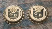 2 BOTTLE CAP LOT SET Gold Bond BEER 100 YEARS MASTER BREWERS UNUSED/NEW OLD