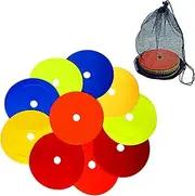 10 PCS Flat Soccer Cones for Sports,Spot Markers Disc with Net Bag,Enhance Your Soccer Skills with These Flat Cones and Agility Cones for Drills and Workouts,for Training Football,Motorcycle Practice