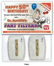 HAPPY 50th BIRTHDAY Party FART FILTER Gag Joke Funny Card Gift CHERRY AIR PM2.5