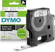 Dymo S0720530 Label Tape D1 Black on White Label Tape, (23482), 12mm x 7m