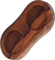 ULTECHNOVO Sturdy Wooden Grinder Stand 2-Slot Salt Pepper Holder Countertop Spice Rack Grinder Base Wooden Condiment Tray Easy to Clean
