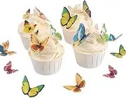 YOcity Wafer Paper Butterflies Cake Toppers Edible Butterfly Cake Decorations 60 Pcs Small Pastel Cupcake Topper For Wedding Party Birthday Baby Shower Mix Color and Assorted Size