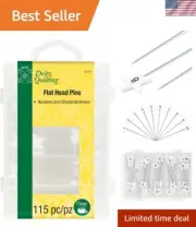 All-in-One 115 Flat Head White Pins: Numbered & Directional for Easy Crafting