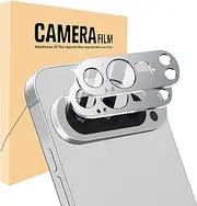 2 Pack for Google Pixel 9 Pro XL Camera Lens Protector,Premium Metal Tempered Glass Camera Cover,Anti-Scratch High Definition Camera Screen Protector for Pixel 9 Pro XL (Silver)