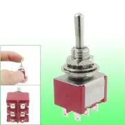 2A/250VAC 5A/120VAC Center Off Momentary DPDT 6 Solder Pins Toggle Switch
