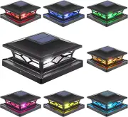 Solar Post Cap Lights Halloween Decor Outdoor Lights,Rgb Color Changing 2+6 Mode