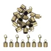 10Pcs Cord End Caps, 8.5mm End Caps Barrel Beads Kumihimo Iron (Bronze)