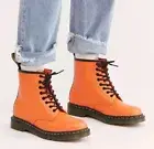 US 5 Dr Martens 1460 Smooth Orange Leather Boots 8 Eye 25714659 Women’s Shoes