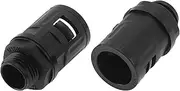 X AUTOHAUX M16x1.5 Cable Glands 15.8mm / 0.62" Bellows Quick Connector Straight PA6 Nylon Black 2 Pcs
