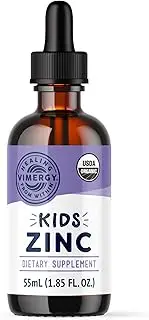 Vimergy Kids Organic Liquid Zinc – Fast-Absorbing Immune Support* – Promotes Healthy Bones & Skin – USDA Organic, Kosher, Vegan, Non-GMO – 55 mL