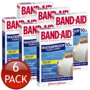6 x Band-Aid Waterproof Tough Strips Extra Large Plaster Tape Bandages 10 Pack