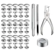 200 Pieces Stainless Steel Snap Fastener Kit 15mm Heavy Duty Snap Button Pres...