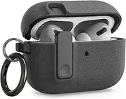 VRS Modern Lock for Apple AirPods Pro 1/2 Case with Metal Carabiner Ring (2022/2023) (for USB-C/Lightening Cable), Rugged PC Flexible TPU Secure Lock Protective Precise Cutouts Cover - Sand Stone