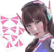 Overwatch D.Va Cosplay Face Temporary Tattoos - 2 Sizes