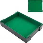 Buweeo PU Leather Dice Tray Magnetic Folding Dice Rolling Mat with Green Felt Lining for Dice Games Portable Tabletop Board Games Tray