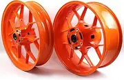Repsol Orange Front Rear Wheel Rims Compatible with Honda CBR1000RR 2008-2016, Motorcycle Replacement Accessories Parts